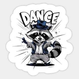 Cute raccoon dancing Sticker